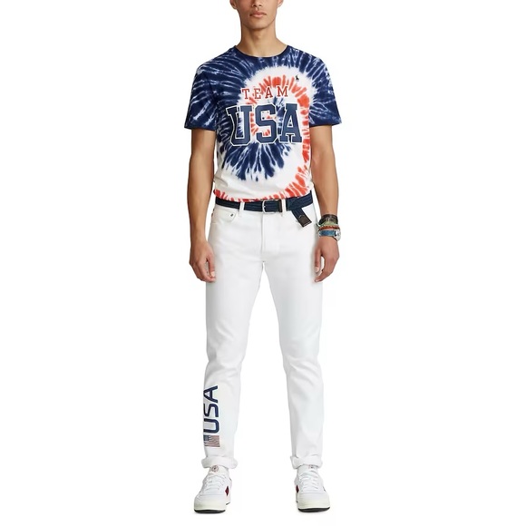 *** SOLD **Men's  Red Team USA 2020 Summer Olympics Tie-Dye T-Shirt - Picture 3 of 5